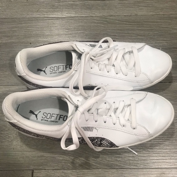 PUMA White Leather Classics w/animal print details - Picture 5 of 9